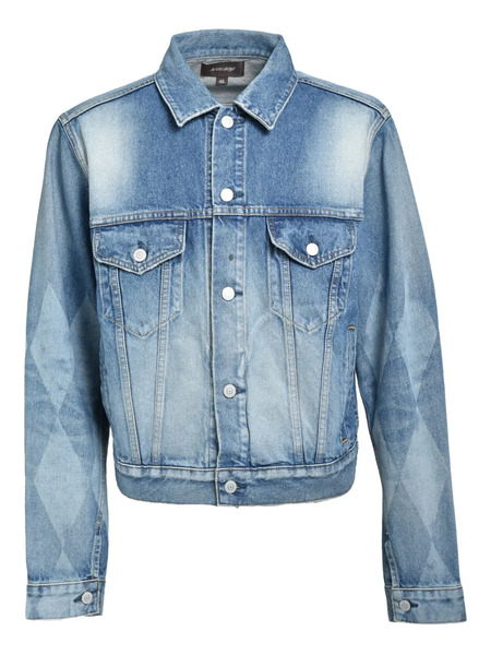  Masu Diamond-pattern Denim Jacket - Blue 