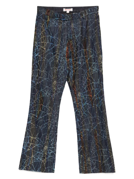  Masu Flocky Rainbow Web Flare Pants - Blue 