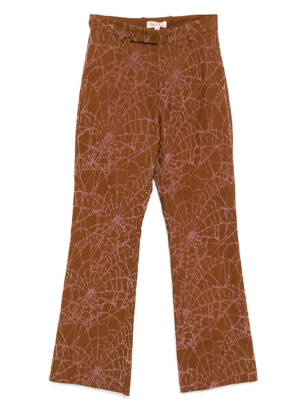  Masu Flocky Web Flare Pants - Brown 