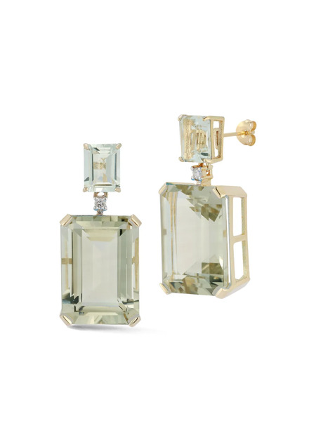  Mateo Amethyst And Diamond Drop Earrings - Gold 