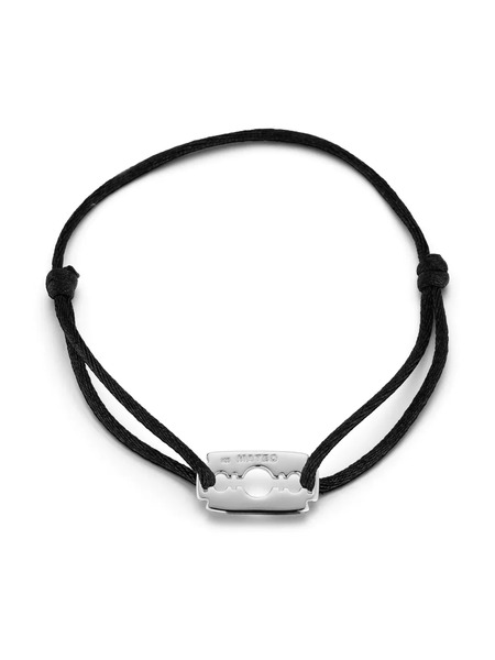  Mateo Sterling Silver Razor Blade Bracelet - Black 