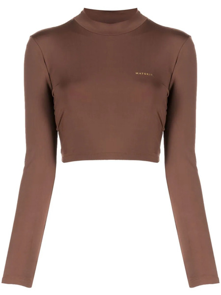  Materiel Laminated-logo Roll-neck Top - Brown 