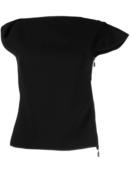  Maticevski Asymmetric Cap-sleeved T-shirt - Black 