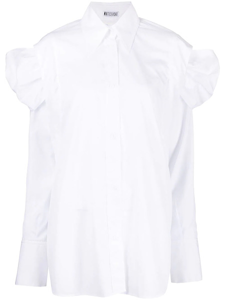  Maticevski Ruched Oversized Shirt - White 