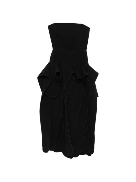  Maticevski Strapless Ruffled Midi Dress - Black 