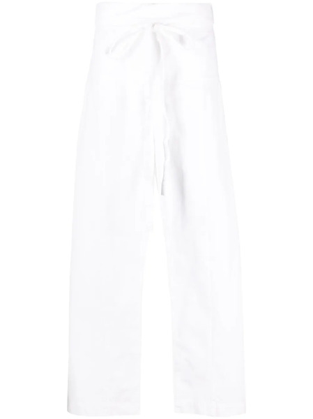 Matteau Drawstring-waist Wide-leg Trousers - White 