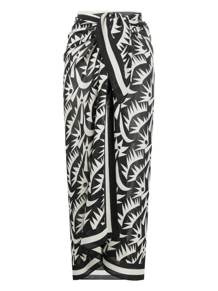  Matteau Graphic-print Silk Sarong - Black 