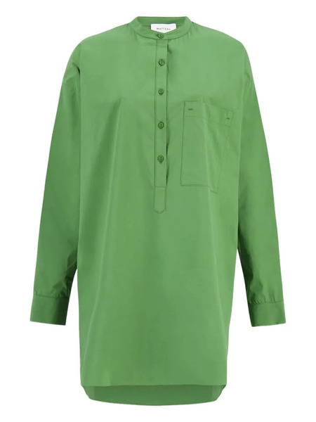  Matteau Popover Long-sleeve Mini Shirt Dress - Green 