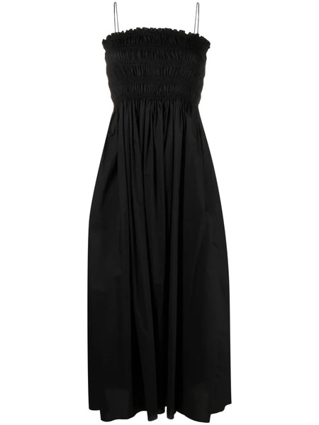  Matteau Shirred-panel Poplin Midi Dress - Black 