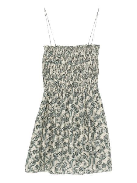  Matteau Shirred Printed Mini Dress - Neutrals 