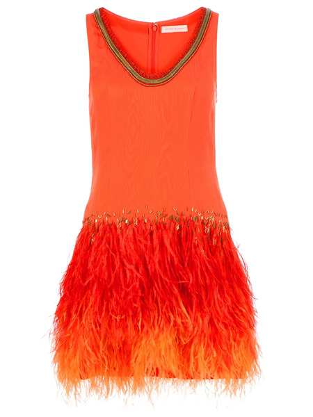  Matthew Williamson Feathered Jersey Dress - Yellow 