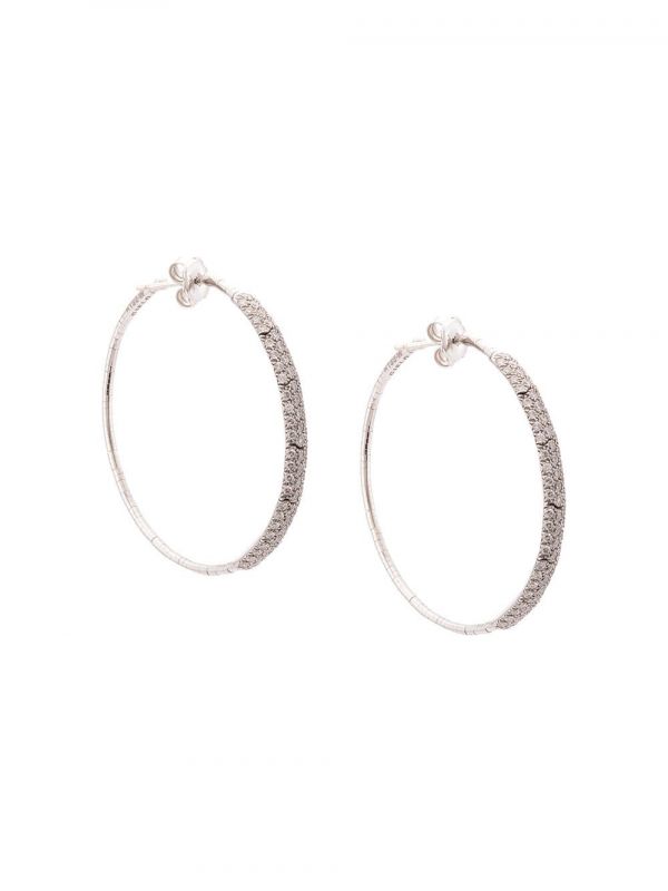  Mattia Cielo Embellished Hoop Earrings - Silver 