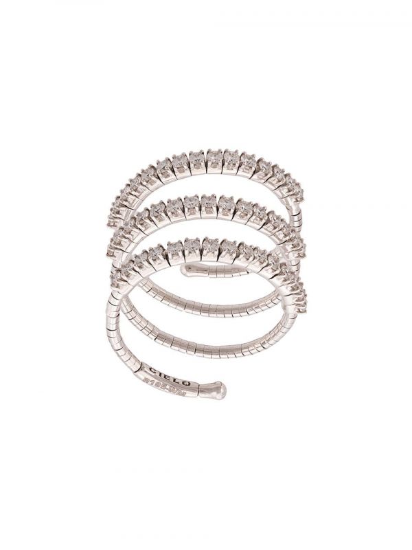  Mattia Cielo 18kt White Gold Three Circle Ring - Silver 