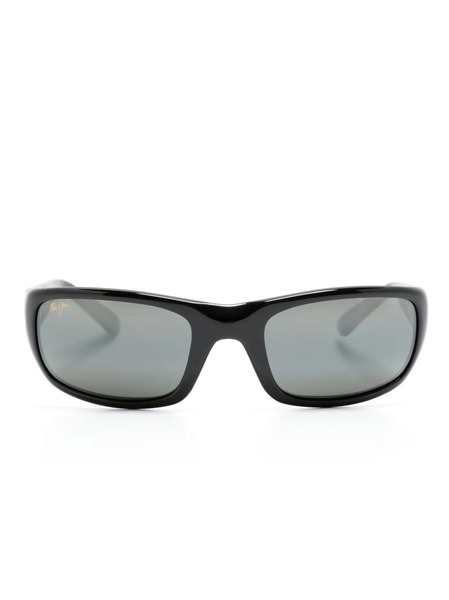  Maui Jim Logo-print Rectangle-frame Sunglasses - Black 