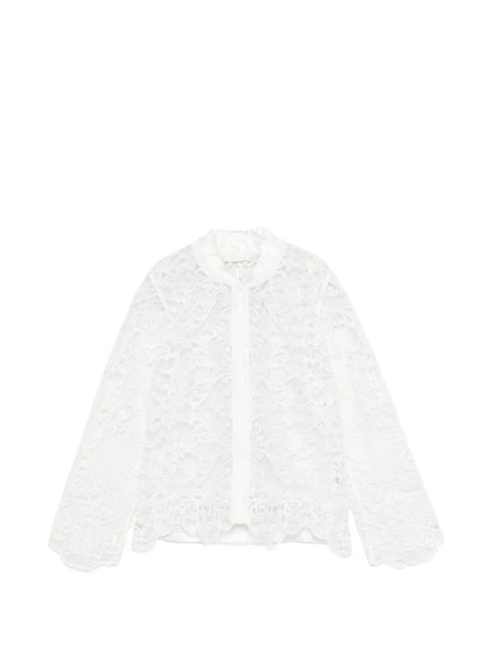  Maurizio Braschi Lace Zip-up Jacket - White 