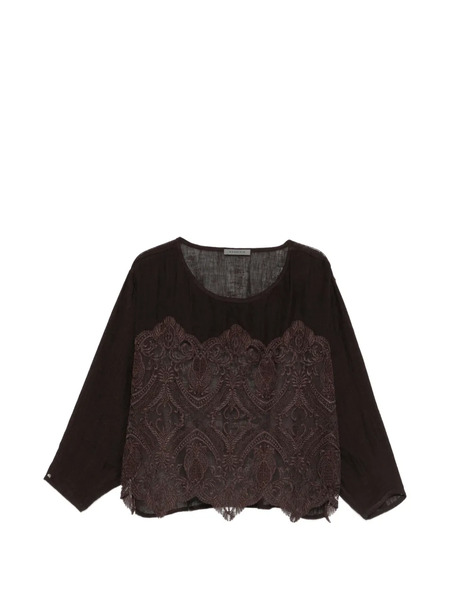 Maurizio Braschi Laced Blouse - Brown 
