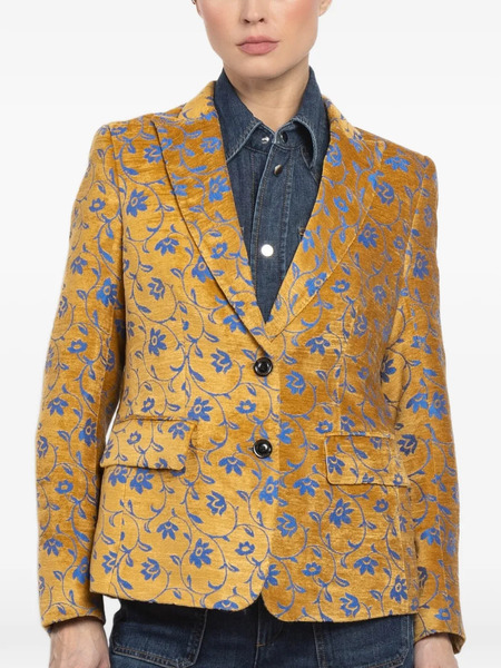  Maurizio Massimino Floral-pattern Buttoned Blazer - Yellow 