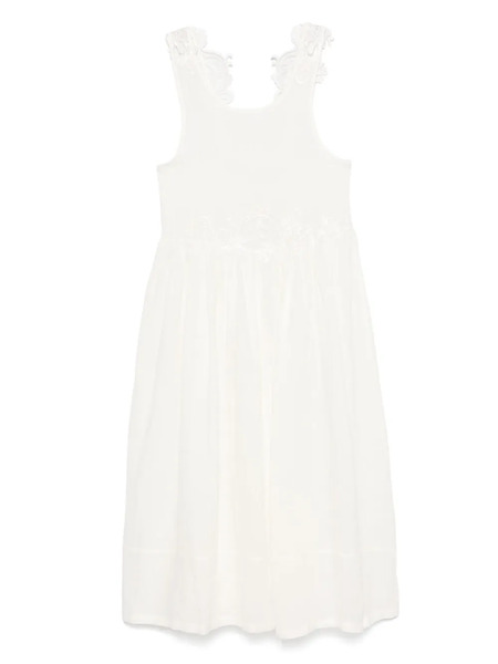  Maurizio Mykonos Lace-embellished Midi Dress - White 