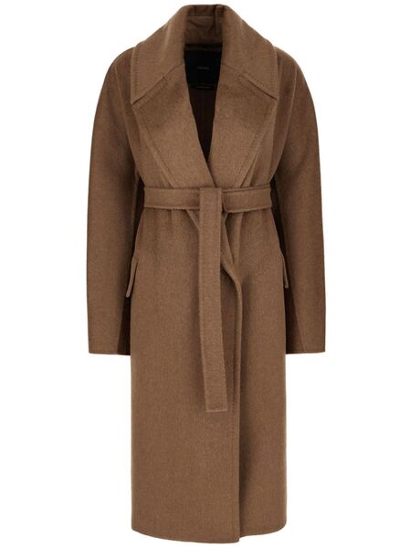  Max Mara Belted Long Coat - Brown 