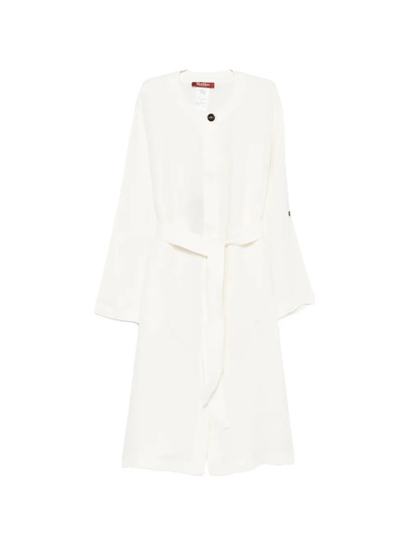  Max Mara Belted Midi Dress - White 