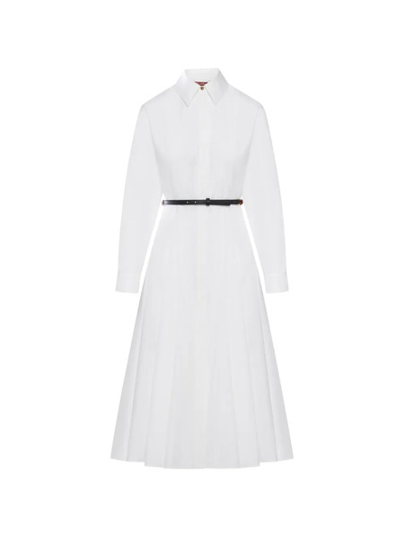  Max Mara Belted Midi Dress - White 