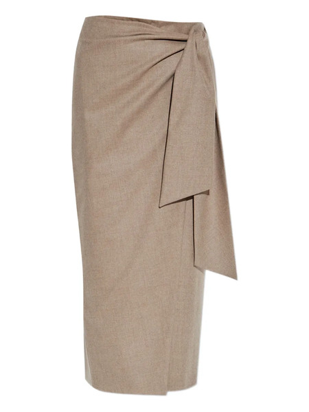  Max Mara Bingo Wrap-tie Midi Skirt - Neutrals 