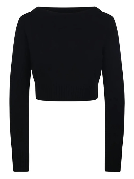  Max Mara Boat-neck Cropped Sweater - Black 