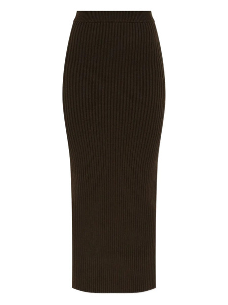  Max Mara Boris Ribbed Midi Skirt - Brown 