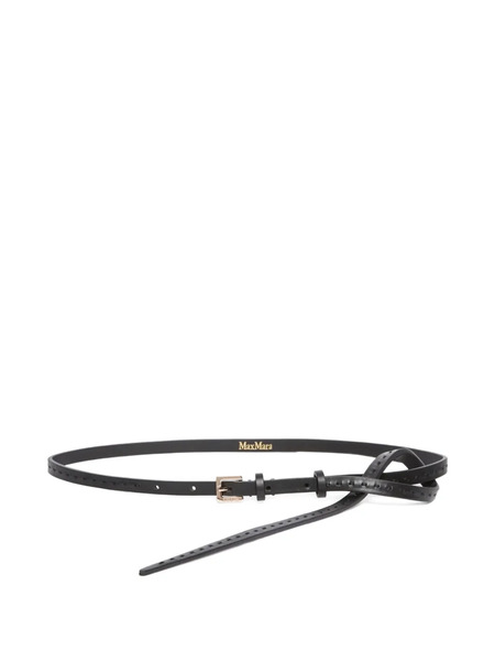  Max Mara Buckle Mini Leather Belt - Black 