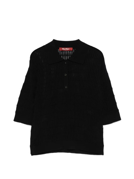  Max Mara Buttoned Polo Top - Black 