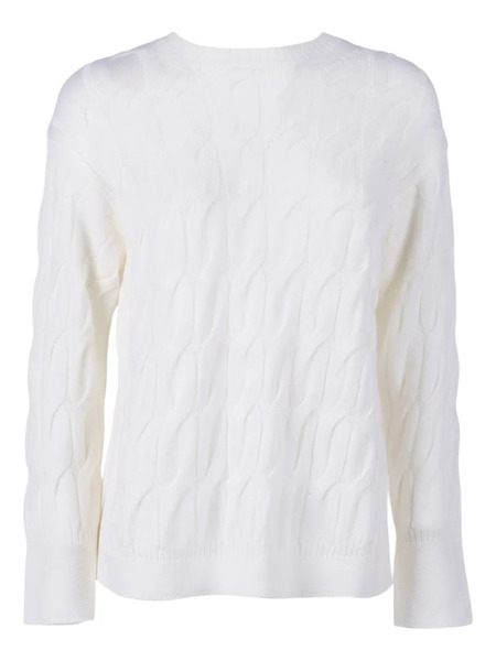  Max Mara Cable Knit Quid Sweater - White 