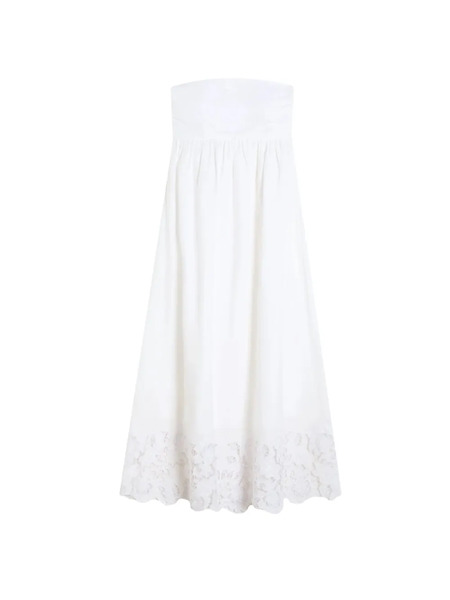  Max Mara Cena Strapless Lace Dress - White 