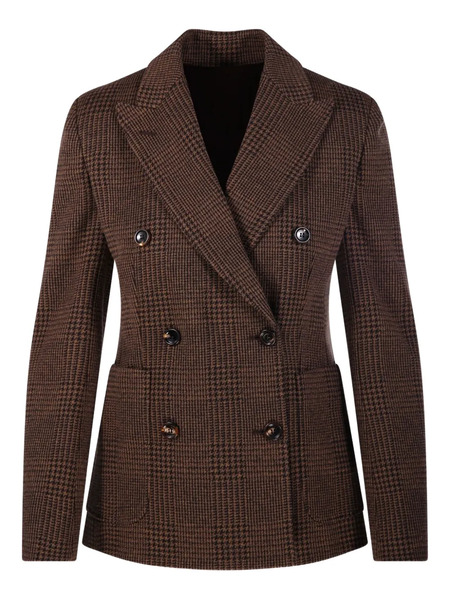  Max Mara Check Double-breasted Blazer - Brown 