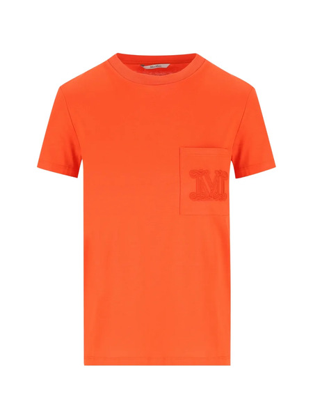  Max Mara Chest-pocket Embroidered-logo T-shirt - Orange 