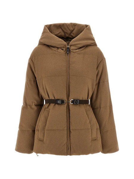  Max Mara Corona Single-breasted Hooded Coat - Brown 