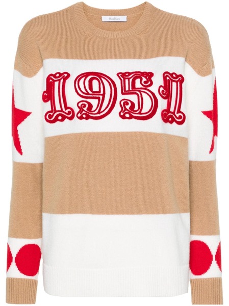  Max Mara Dirce 1951-motif Striped Jumper - Brown 