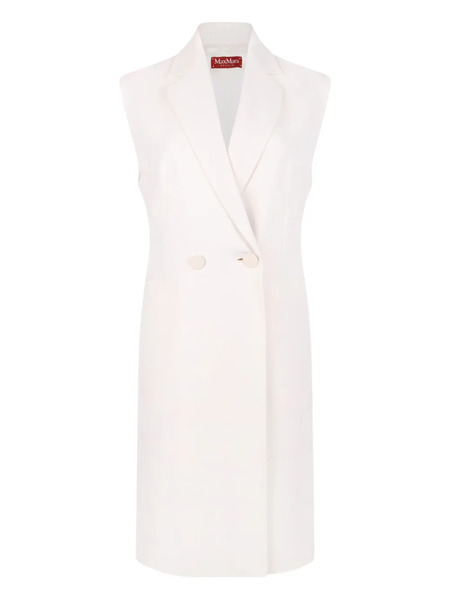  Max Mara Double-breasted Sleeveless Coat - White 
