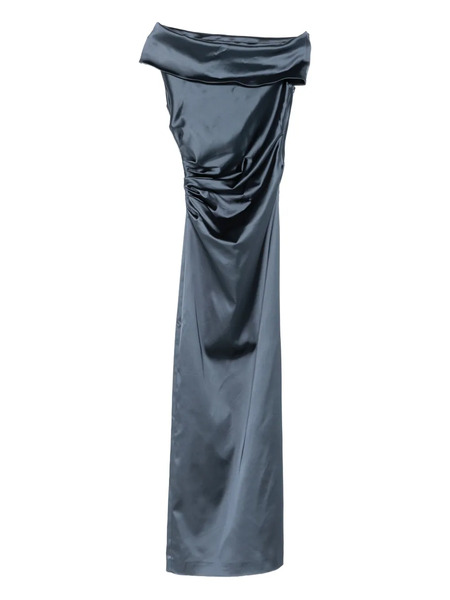  Max Mara Draped Off-shoulder Dress - Blue 