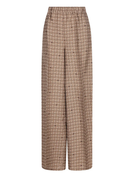  Max Mara Elasticated Patterned Trousers - Brown 