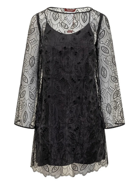  Max Mara Embroidered Mini Dress - Black 