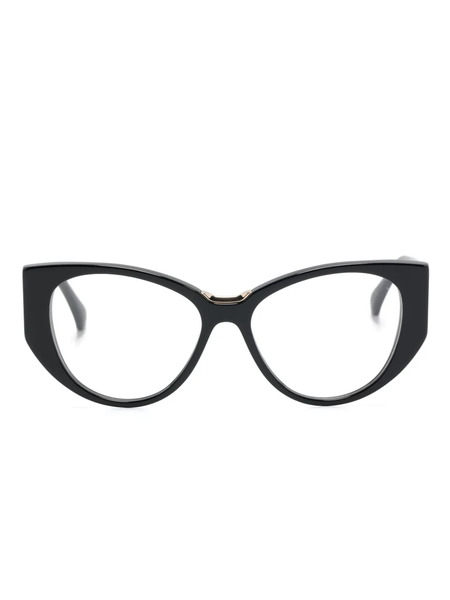  Max Mara Eyewear Logo-engraved Cat-eye Glasses - Black 