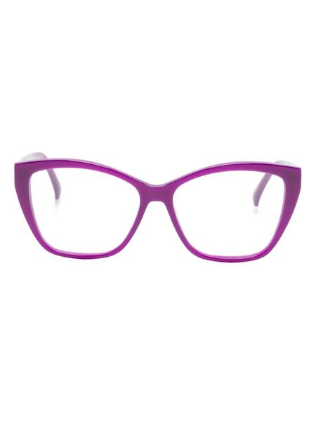  Max Mara Eyewear Mm5036 081 Logo-plaque Square Glasses - Purple 