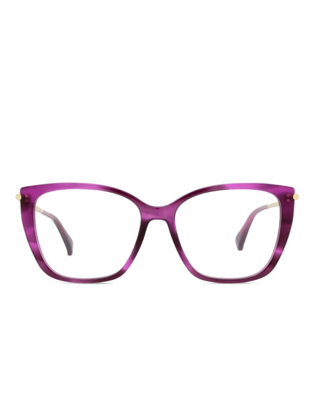  Max Mara Eyewear Striped Cat-eye Glasses - Gold 