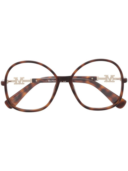  Max Mara Eyewear Tortoiseshell-effect Oversized Glasses - Brown 