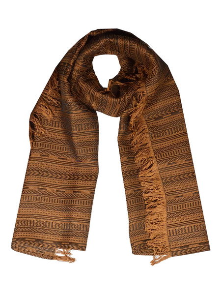  Max Mara Fringed Patterned Scarf - Brown 