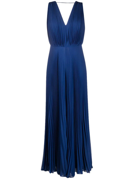  Max Mara Gennaro Tuxedo Pleated Jumpsuit - Blue 
