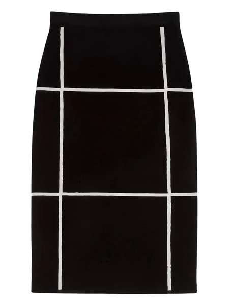  Max Mara Grid-pattern Midi Skirt - Black 