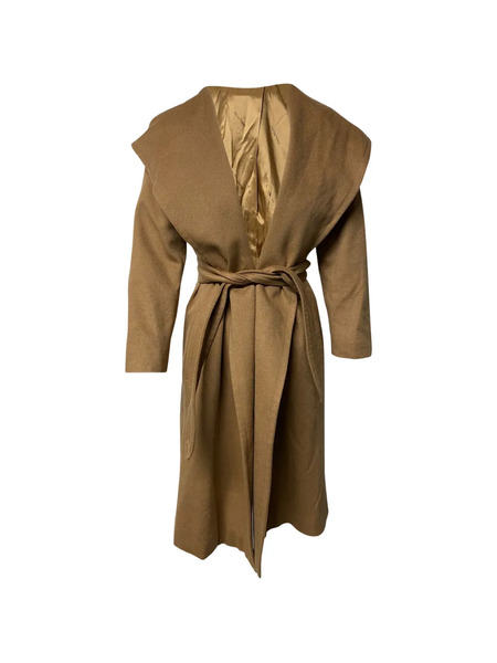  Max Mara Hooded Cashmere Coat - Brown 