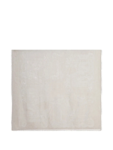  Max Mara Jacquard Logo Scarf - Neutrals 