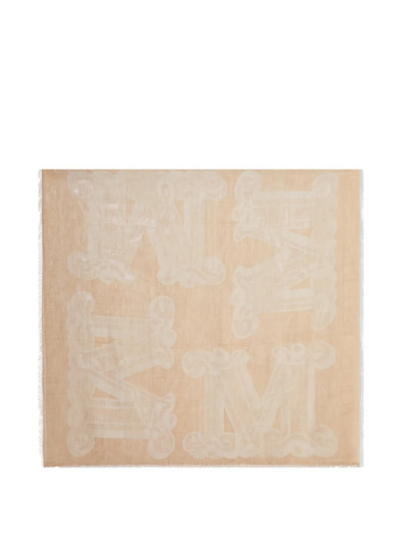  Max Mara Jacquard Logo Scarf - Neutrals 